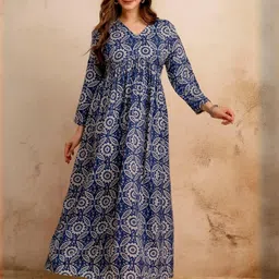 Mialo fashion Women Blue Viscose Rayon Kurtas-image-7