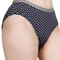 TrybeX Pure Printed Pure Cotton Mid-Rise Breathable Hipster Briefs SC-WP-Care-Black image 4