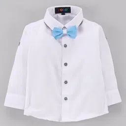 Robo Fry Full Sleeves Party Suit with Bow and Cap - Blue image 2