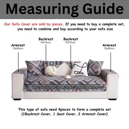 HOMETHREADS Blue & Multicoloured Printed Sofa Cover image 5