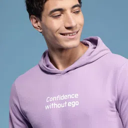 HERE&NOW Typography Printed Hooded Pure Cotton Sweatshirt image 3