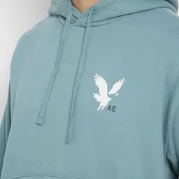 AMERICAN EAGLE OUTFITTERS Men Logo Printed Hooded Pullover Oversized Sweatshirt image 5
