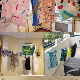 KHANJAN FASHION Clothline With Set Of 12 Metal Clips - Pack Of 2 image 3