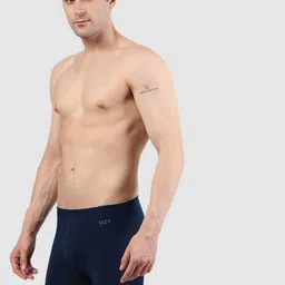 EAZY Men Pack Of 4 Luxury Fit Breathable Long Trunks FL-M-Blk-Nvy-S-Blu-G-Wine-FT-Grn-2XL image 3