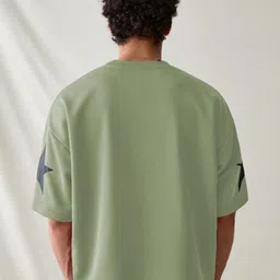 Moda Rapido Men Printed Drop-Shoulder Sleeves Applique T-shirt image 3