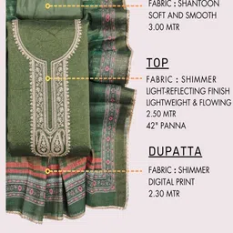 TAVAS Embroidered Sequinned Unstitched Dress Material image 4