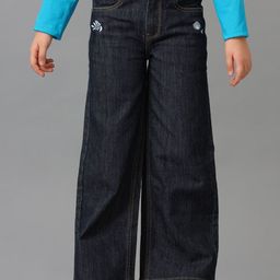 UNDER FOURTEEN ONLY Girls Regular Fit Mid-Rise Slash Knee Jeans-picture-47