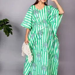 MOTHERHOOD BY SNEHAL Tropical Printed Cotton Maternity Kaftan Maxi Dress-picture-12