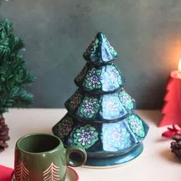 WEAVING HOMES Green & White 3 Pcs Mug Plate & Christmas Tree Combo Gift Set-picture-39