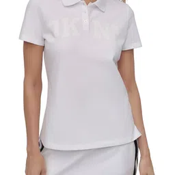 DKNY Women Polo Collar Pockets T-shirt-image-0