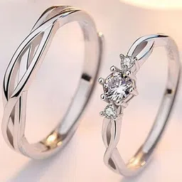 Teeragaj Set Of 2 Stone Studded Adjustable Finger Ring-picture-25