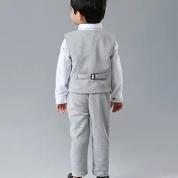 Jash Kids Full Sleeves Party Suit Solid Color - Grey image 3
