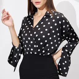 Globus Polka Dot Print Satin Formal Bodycon Mini Dress image 2