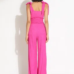 SHOWOFF Women Pink Solid Basic Jumpsuit image 5