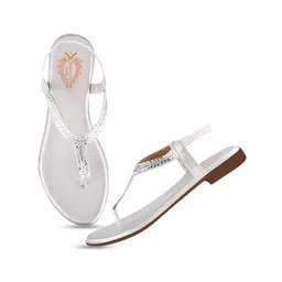 Shoetopia Girls Embellished Party Open Toe Flats image 3