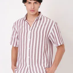 Blnk Men Relaxed Fit Vertical Striped Spread Collar Casual Shirt-image-24