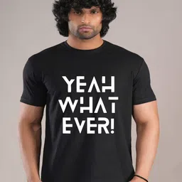 HESHA Typography Round Neck Printed Pure Cotton T-shirt-picture-24