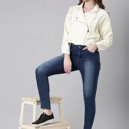 SHOWOFFFF Women Windcheater Crop Biker Jacket image 2