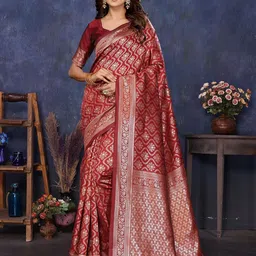 saretramall Women Ethnic Motifs Zari Kanjeevaram Saree-image-71