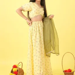 BAESD Girls Printed Ready to Wear Lehenga & Blouse With Dupatta image 4