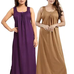 Inner Beats Pack Of 2 Cotton Blend Nightdress-picture-33