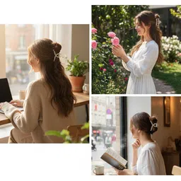 FHONEX Women Set of 2 Rectangular Claw Clip image 3