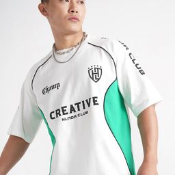 HIGHLANDER Typography Printed Round Neck Drop-Shoulder Sleeves Cotton Relaxed Fit T-shirt-picture-2