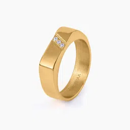SWASHAA Men 18K Gold-Plated Cubic Zirconia-Studded Finger Ring-image-69