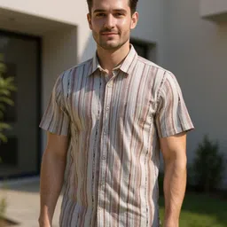 The Roadster Lifestyle Co Striped Textured Cotton Spread Collar Shirt-image-20