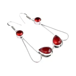 AAR Jewels Rhodium-Plated German Silver Topaz Drop Earrings-picture-19
