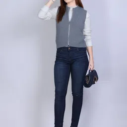 Winter Wonders Women Ribbed Woollen Sweater Vest-picture-27