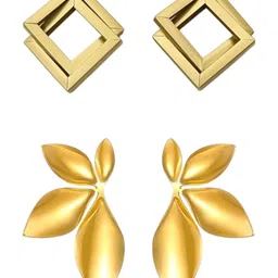 FIMBUL Set Of 2 Gold-Plated Square Studs image 3