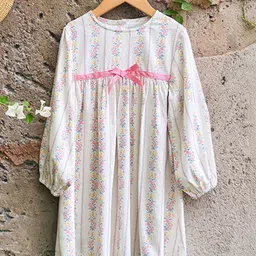 LULU & SKY Floral Print Puff Sleeve Empire Dress-picture-30