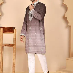 jompers Men Floral Printed Ethnic Kurta with Pyjama image 3