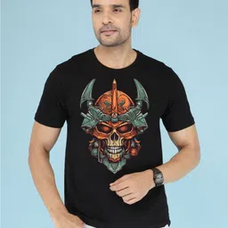 NOBLE HUSTLE Men Graphic Printed Round Neck Cotton T-shirt-picture-17