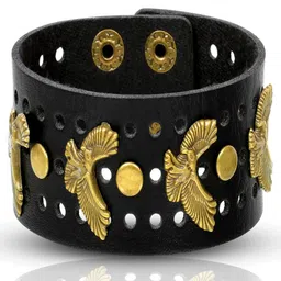 UNIVERSITY TRENDZ Men Leather Wraparound Bracelet image 5