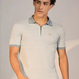 SG Men Striped Polo Collar Slim Fit T-shirt-image-53