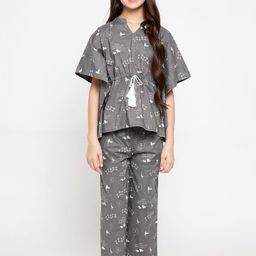 The Kaftan Company Girls Printed Night suit-picture-10