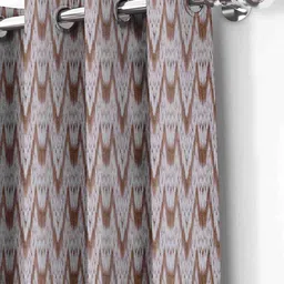 Myntra Elegant Homes Set Of 2 Brown Jacquard Geometric Door Curtain image 5