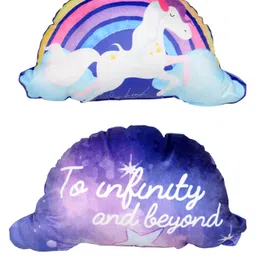 Saral Home Unicorn Velvet Quilt With 2 Cushions - Blue image 5