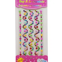 Asera Self Adhesive Pearl Stone Stickers pack of 12 - Multicolor image 5