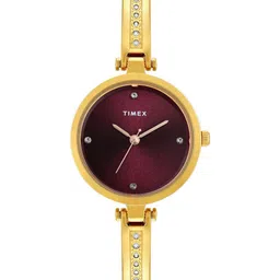 Timex Women Brass Embellished Dial & Stainless Steel Bracelet Style Straps Analogue Watch TWEL200SMU04-picture-34