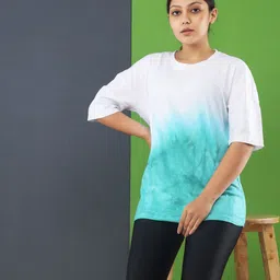 LAPPEN FASHION Women Dyed Round Neck Cotton Oversized T-shirt-image-28