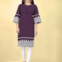 VARNI FABRICS Women Embroidered Keyhole Neck Bell Sleeves Kurta image 1