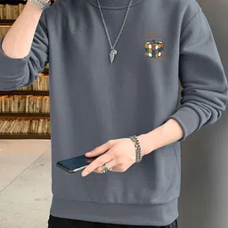 StyleCast x Revolte Men Graphic Printed Round Neck Full Sleeve Pullover Sweatshirt image 4