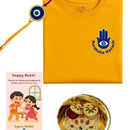 Anouk Evil Eye Rakhi Combo Thali & T Shirt-picture-56
