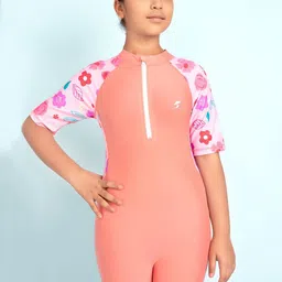 BAESD Girls Printed Round Neck Swim Set & Goggle image 3