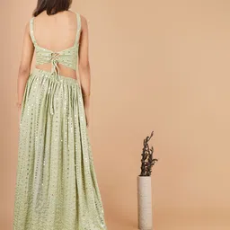 Unique Designers Girls Embellished Mirror Work Ready to Wear Lehenga & Blouse With Dupatta image 4