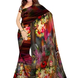 SHIVAM FABRICS Floral Poly Georgette Saree-picture-10