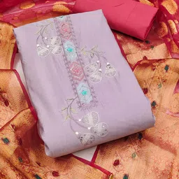 KIMISHA Embroidered Unstitched Dress Material image 2